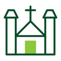 catedral ícone duotônico verde cor Páscoa símbolo ilustração. vetor