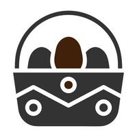 cesta ovo ícone sólido cinzento Castanho cor Páscoa símbolo ilustração. vetor