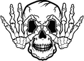 humano crânio e ossos mão esqueleto vetor