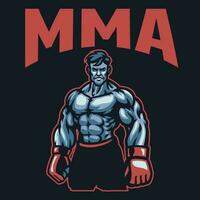 músculo MMA lutador mascote logotipo vetor