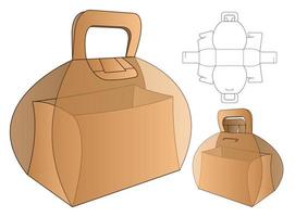 design de modelo cortado de embalagem de caixa. Maquete 3D vetor