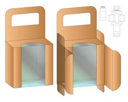 design de modelo cortado de embalagem de caixa. Maquete 3D vetor