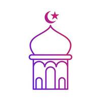 mesquita torre islâmico gradiente esboço ícone vetor ilustração