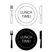 almoço Tempo ícone vetor definir. jantar ilustração placa coleção. ter uma lanche símbolo.