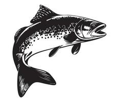 truta peixe, truta pulando ícone, água fresca salmão pegar emblema, peixe saltar placa vetor