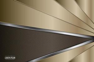 fundo luxuoso de ouro e prata com linhas de textura de fibra de carbono. design moderno de metal elegante. vetor