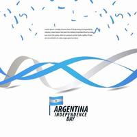 feliz celebração do dia da independência da Argentina, cartaz, faixa de opções de design de modelo de vetor