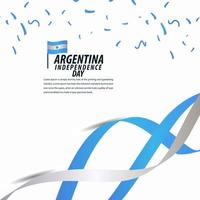 feliz celebração do dia da independência da Argentina, cartaz, faixa de opções de design de modelo de vetor