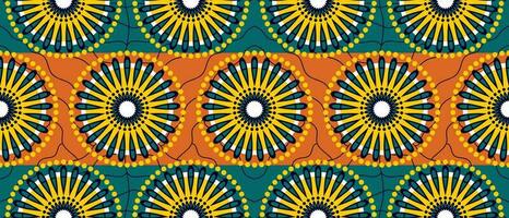 africano étnico tradicional verde padronizar. desatado lindo kitenge, Chitenge, Ancara estilo. moda Projeto dentro colorido. geométrico círculo abstrato motivo. floral Ancara impressões, africano cera impressões vetor