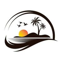 tropical ilha com Palma árvore verão festa logotipo vetor