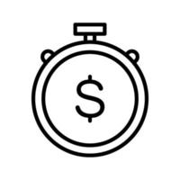 ícone de cronômetro de dinheiro vetor