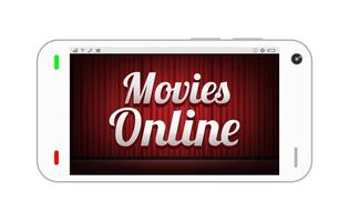 smartphone com filmes online na tela vetor