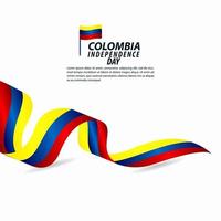 ilustração do projeto do modelo do vetor celebração do dia da independência colômbia
