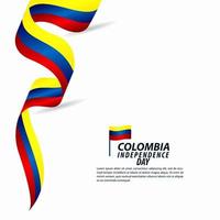 ilustração do projeto do modelo do vetor celebração do dia da independência colômbia