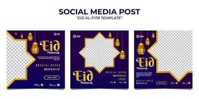 modelo de postagem de mídia social eid al-fitr vetor