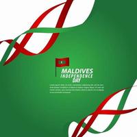 ilustração de design de modelo de vetor de celebração do dia da independência das Maldivas