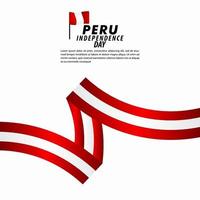 ilustração de design de modelo de vetor de celebração do dia da independência do Peru