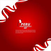 ilustração de design de modelo de vetor de celebração do dia da independência do Peru