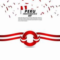 ilustração de design de modelo de vetor de celebração do dia da independência do Peru