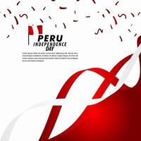 ilustração de design de modelo de vetor de celebração do dia da independência do Peru