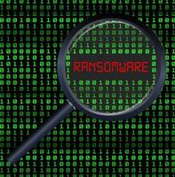 lupa escaneando dados e ransomware encontrado vetor