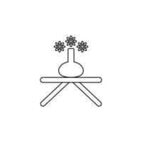 mesa para uma vaso vetor ícone ilustração