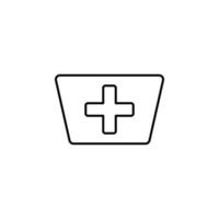 enfermeira boné linha vetor ícone ilustração