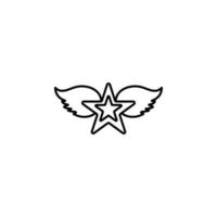 pedra, estrela, asas vetor ícone ilustração