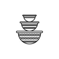 Comida recipiente, plástico recipiente, utensílios de cozinha vetor ícone ilustração
