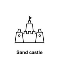 ilustração do ícone do vetor do castelo de areia