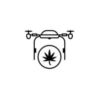 quadricóptero, drone, maconha vetor ícone ilustração