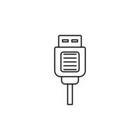USB cabo linha vetor ícone ilustração