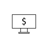 monitor dólar vetor ícone ilustração