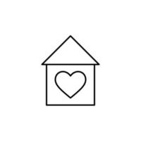 casa com coração vetor ícone ilustração
