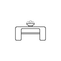uma café mesa com fruta vetor ícone ilustração
