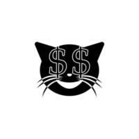 amante do dinheiro gato vetor ícone ilustração