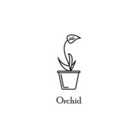 orquídea dentro Panela vetor ícone ilustração