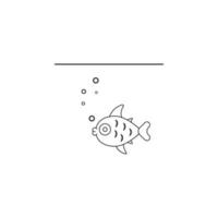 peixe debaixo água vetor ícone ilustração
