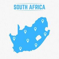 mapa simples da áfrica do sul com ícones de mapa vetor