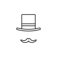 chapéu, bigode vetor ícone ilustração