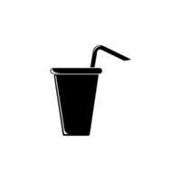 bebida vidro com uma tubo vetor ícone ilustração