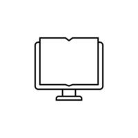 livro, computador, conectados vetor ícone ilustração