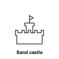 ilustração do ícone do vetor do castelo de areia