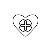 coração com uma médico Cruz vetor ícone ilustração