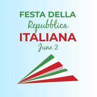 italiano república dia, 2ª junho, festa della repubblica italiana, dobrado acenando fita dentro cores do a italiano nacional bandeira. celebração fundo vetor