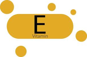 Vitamina e ícone em branco fundo. médico símbolo conceito. plano estilo. vetor