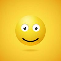 feliz sorridente emoticon com aberto olhos e boca vetor