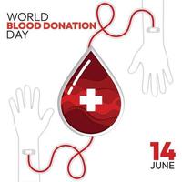 sangue doação conceito poster mãos em anexo para sangue solta vetor ilustração