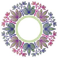 mandala volta quadro, Armação com flores e folha vetor