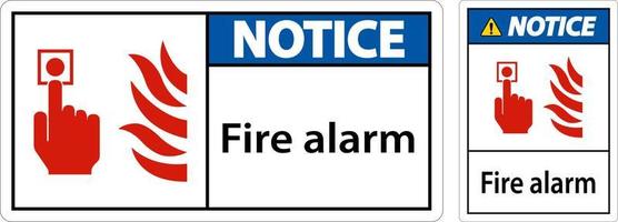 aviso prévio fogo alarme placa em branco fundo vetor